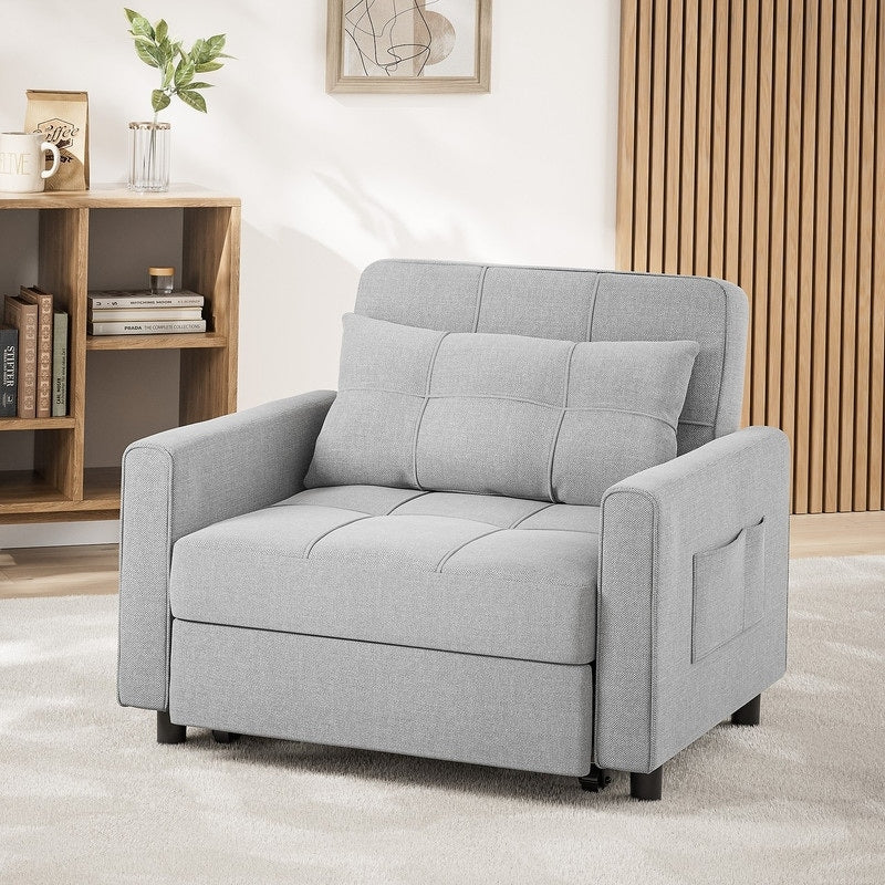 Sofá-cama ajustável 3 em 1, sofá-cadeirão extensível, cama dobrável convertível para sala de estar