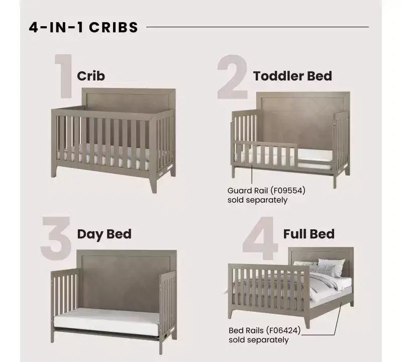 Child Craft Kieran kinderkamerset, 3-delig, met ledikant, dubbele ladekast en commode; inclusief 4-in-1 omvormbaar ledikant