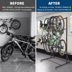 Freistehender Fahrradständer für 5 Fahrräder mit einer Tragkraft von 300 Lbs, robuster Organizer zur sicheren und stabilen Aufbewahrung von Fahrrädern in Vorgärten und Hinterhöfen