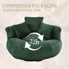 Sitzsacksofa für Erwachsene und Kinder, übergroßer Cord-Sitzsack mit 3 Kissen und Armlehnen für Wohnzimmer und Schlafzimmer