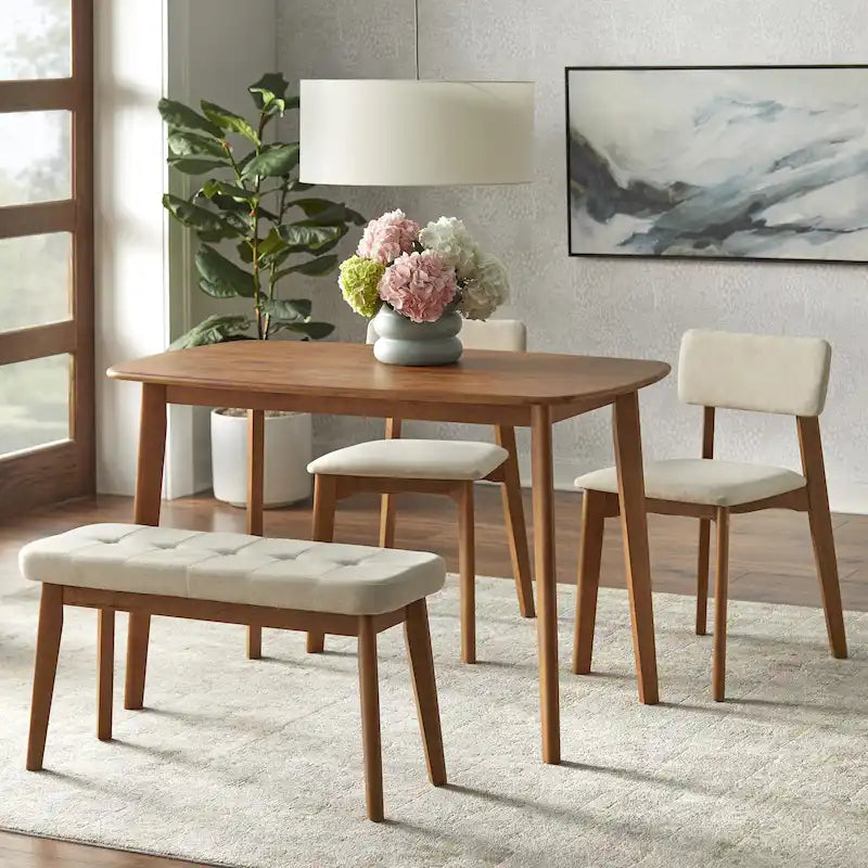 Ensemble de salle à manger Nettie en bois massif Simple Living, 4 pièces