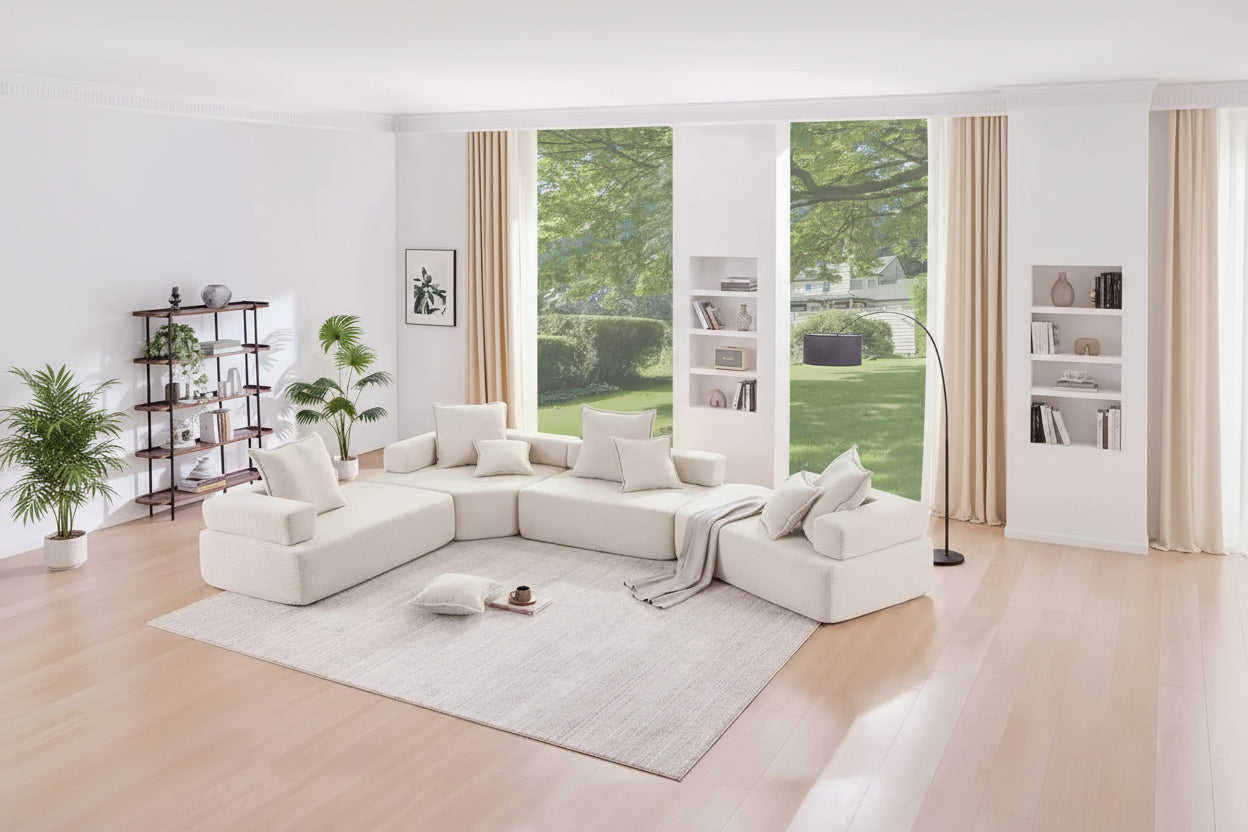 DIY Customization Boucle Upholstered Modular Sectional Sofa