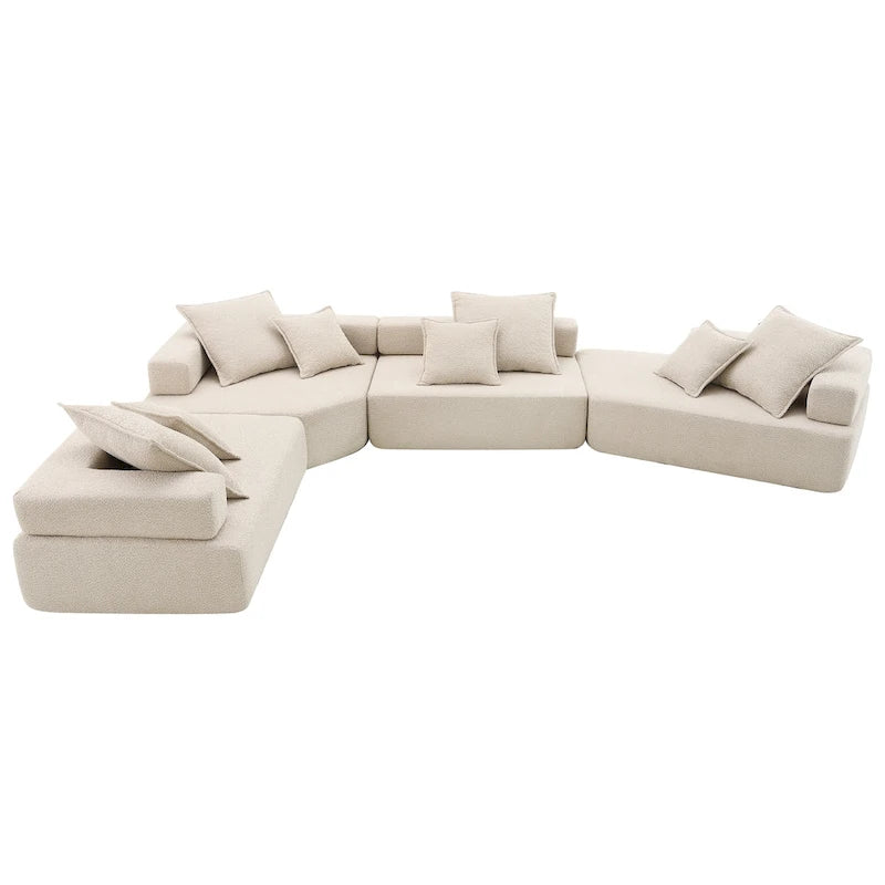DIY Customization Boucle Upholstered Modular Sectional Sofa
