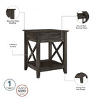 X-Pattern Nightstand with Drawer & Shelf | Multiple Colors | Bedroom Side Table