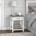 X-Pattern Nightstand with Drawer & Shelf | Multiple Colors | Bedroom Side Table