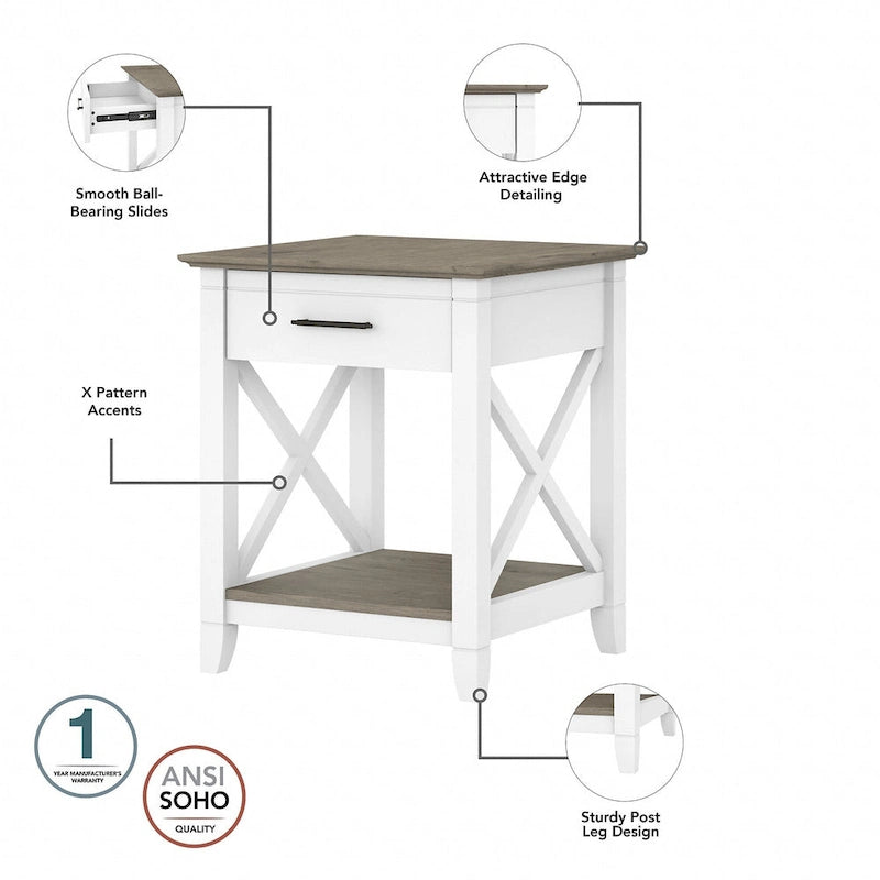 X-Pattern Nightstand with Drawer & Shelf | Multiple Colors | Bedroom Side Table