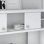 Pure White / Grey Sand / Charcoal Maple – 60W Credenza Desk with Hutch, Single-Person