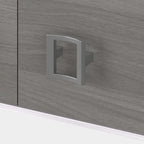 Pure White / Grey Sand / Charcoal Maple – 60W Credenza Desk with Hutch, Single-Person