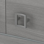Pure White / Grey Sand / Charcoal Maple – 60W Credenza Desk with Hutch, Single-Person