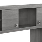 Pure White / Grey Sand / Charcoal Maple – 60W Credenza Desk with Hutch, Single-Person