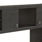 Pure White / Grey Sand / Charcoal Maple – 60W Credenza Desk with Hutch, Single-Person
