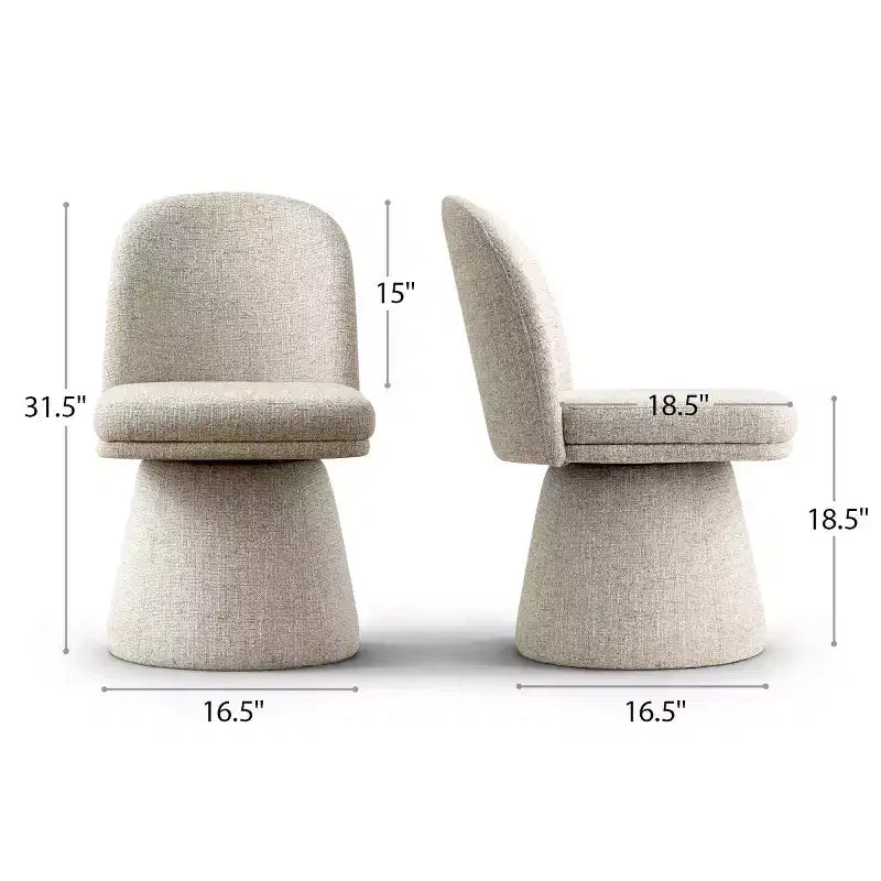 Set di 6 sedie da pranzo moderne girevoli a 360 e senza braccioli, con base a piedistallo, eleganti sedie d'accento per cucina, sala da pranzo o ufficio-Panipeachy