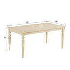 Modern Dining Table and Chairs Set Home Party Dining Table and Chairs Set with 6 Tufted Chairs and Turned Leg for Kitchen