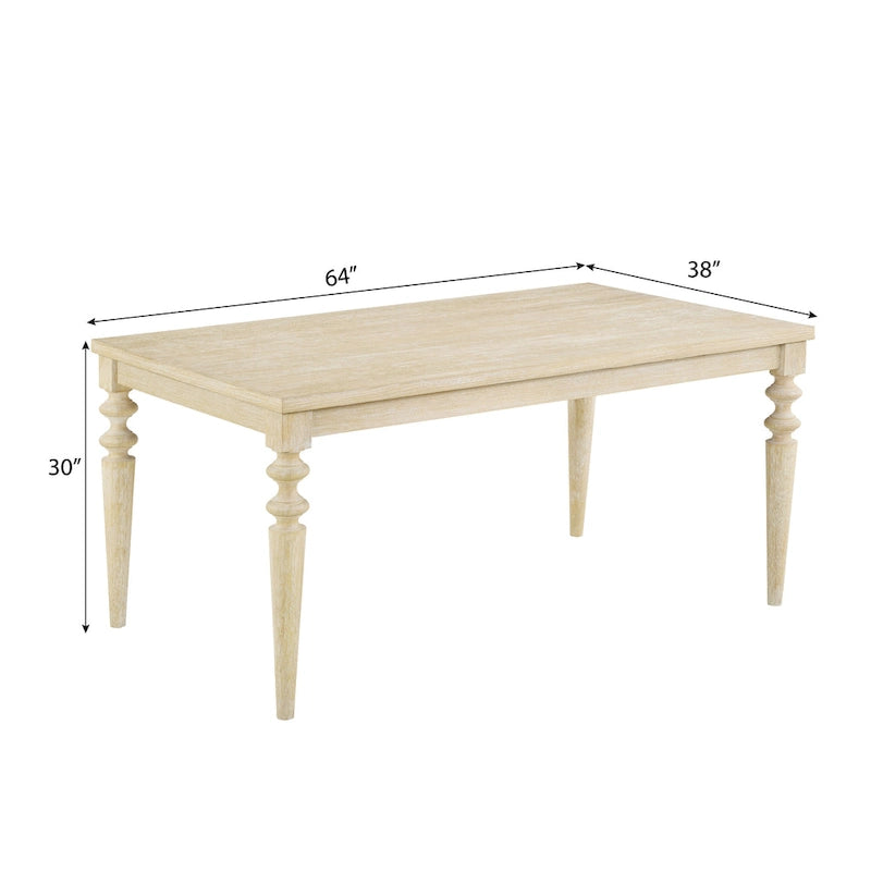 Modern Dining Table and Chairs Set Home Party Dining Table and Chairs Set with 6 Tufted Chairs and Turned Leg for Kitchen