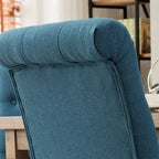 Modern Dining Table and Chairs Set Home Party Dining Table and Chairs Set with 6 Tufted Chairs and Turned Leg for Kitchen