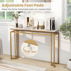 White & Gold Faux Marble Top Console Table, 47"