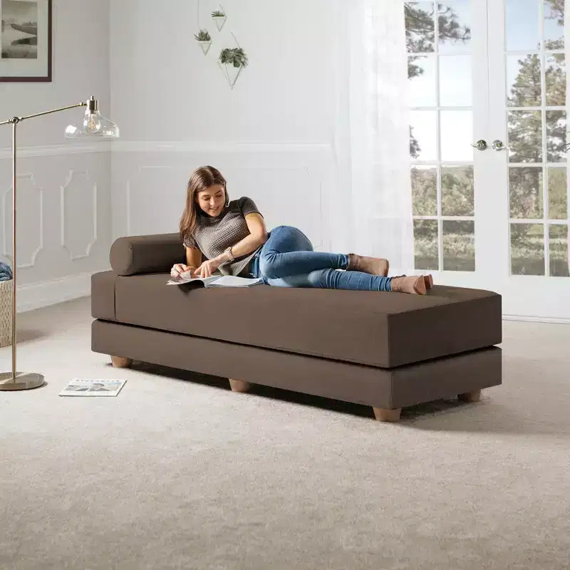 Tagesbett / ausziehbares Schlafsofa in Queen-Size - Microvelvet