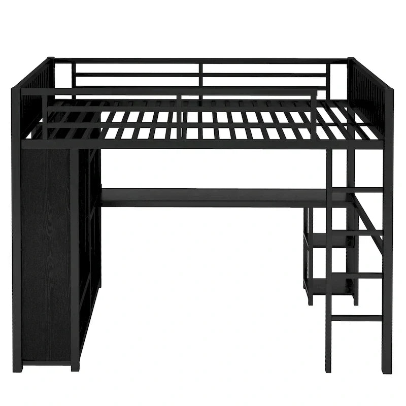 Cadre de lit mezzanine Full XL avec armoire intégrée