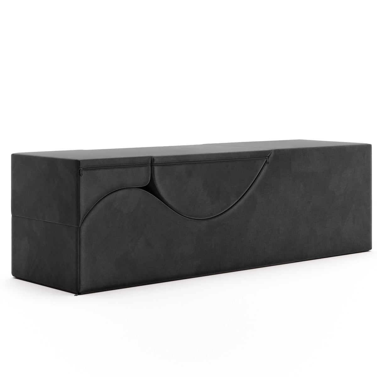 Avana Kami umwandelbare Chaiselongue / Yoga und Massage - 2-in-1-Hocker mit verstecktem ausklappbarem Yoga-Loungesessel, Mikrosamt - N/A