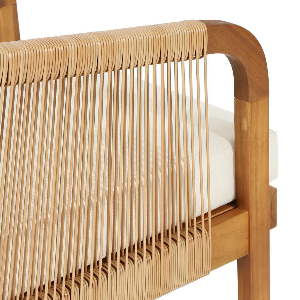 Jabe Garten-Clubstuhl-Set aus Akazienholz und Korbgeflecht von Christopher Knight Home