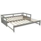 Uitschuifbaar ligbed met onderschuifbed, houten ligbed met onderschuifbed