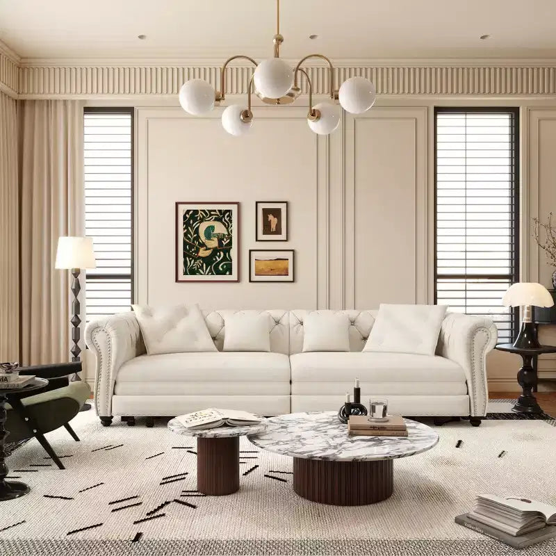 Whisen Schlafsofa aus Samt, 3-in-1, King Size, ausziehbar und umwandelbar, mit beweglichem Ottomanen, gestepptes Design