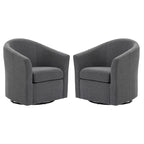 Set aus 2 modernen gepolsterten Dreh-Clubsesseln als Akzentstühle fürs Wohnzimmer
