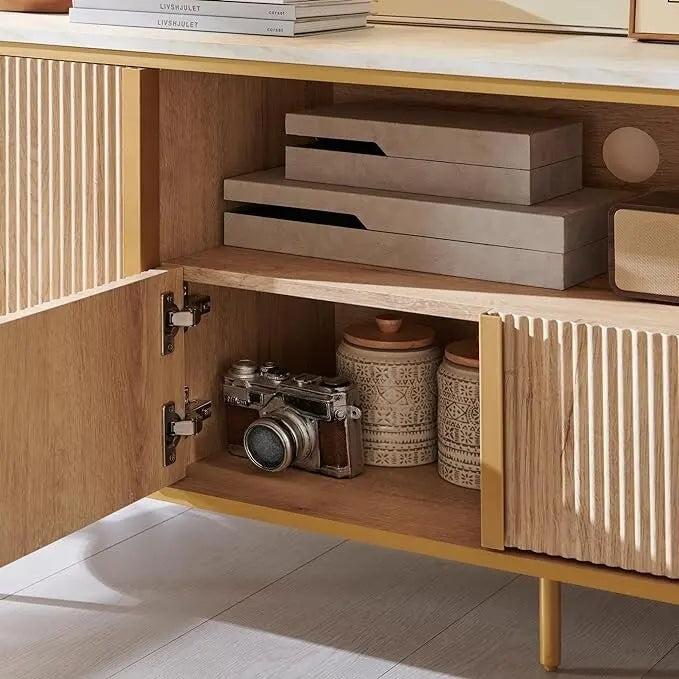 Moderne luxe tv-meubel, entertainmentmeubel met imitatiemarmeren blad