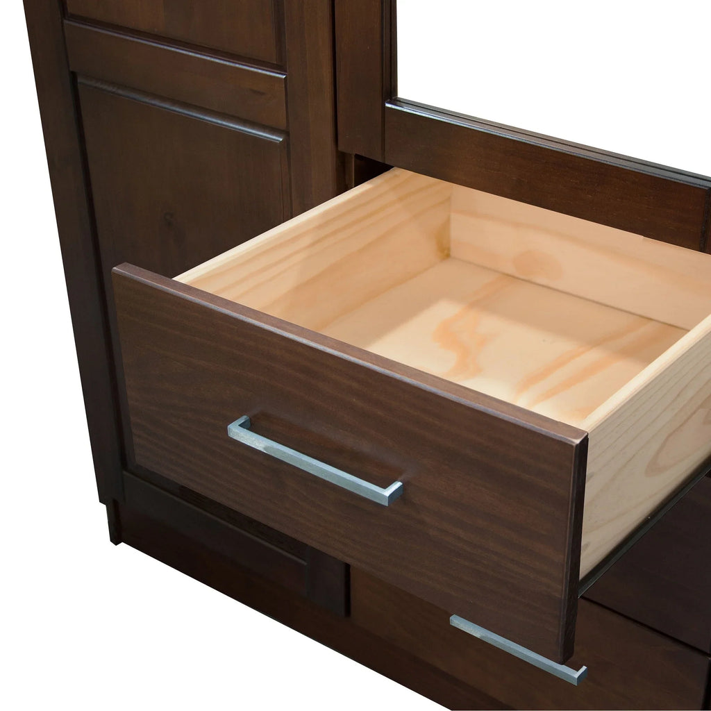 Palace Imports Cosmo Kleiderschrank mit 3 Türen aus 100 % Massivholz und Türen aus Massivholz oder mit Spiegel