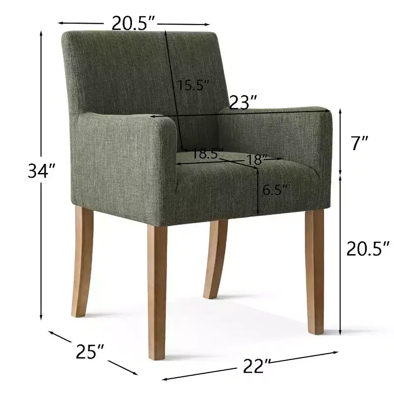 Set di 6 sedie da pranzo imbottite con braccioli, poltroncine moderne in lino con gambe in legno, sedie decorative per sala da pranzo e soggiorno - Panipeachy