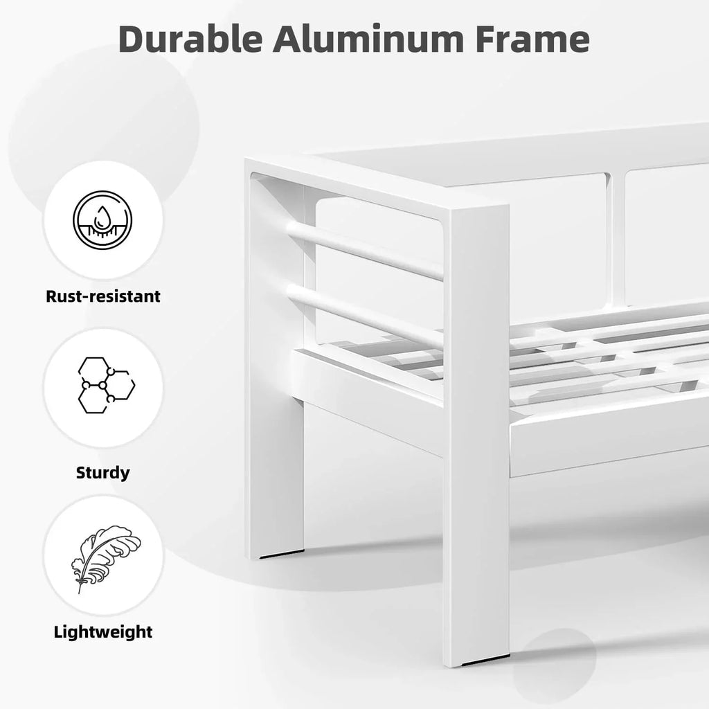 AECOJOY 7-teiliges Gartenmöbelset aus Aluminium für draußen