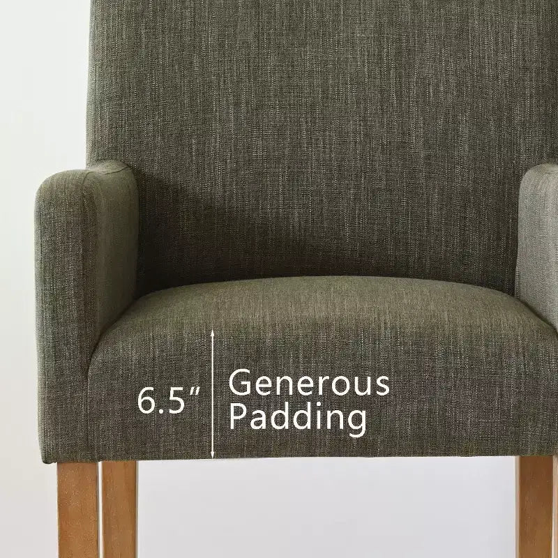Set di 6 sedie da pranzo imbottite con braccioli, poltroncine moderne in lino con gambe in legno, sedie decorative per sala da pranzo e soggiorno - Panipeachy