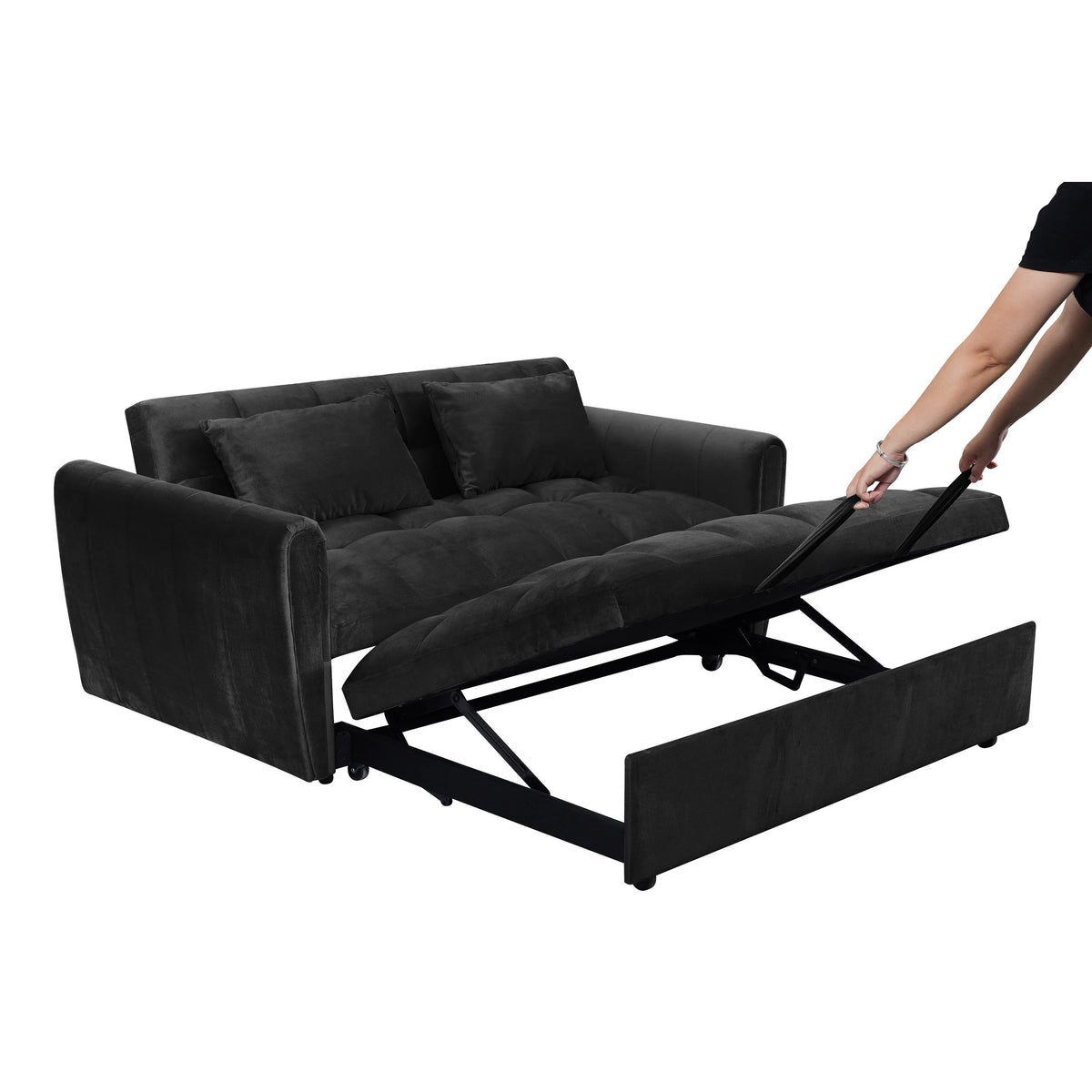 Καναπές-κρεβάτι Velvet 3 σε 1, 64.96, με ρυθμιζόμενη πλάτη, τσέπη αποθήκευσης και αντοχή βάρους 500lb