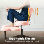 Sedia da ufficio ergonomica Pinmoco a gambe incrociate, sedia da meditazione regolabile in altezza, girevole a 360, con supporto lombare, per attività e ufficio, sedia per ADHD