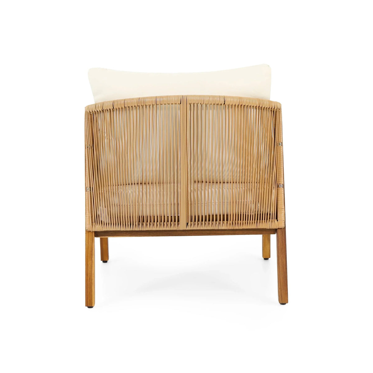 Jabe Garten-Clubstuhl-Set aus Akazienholz und Korbgeflecht von Christopher Knight Home
