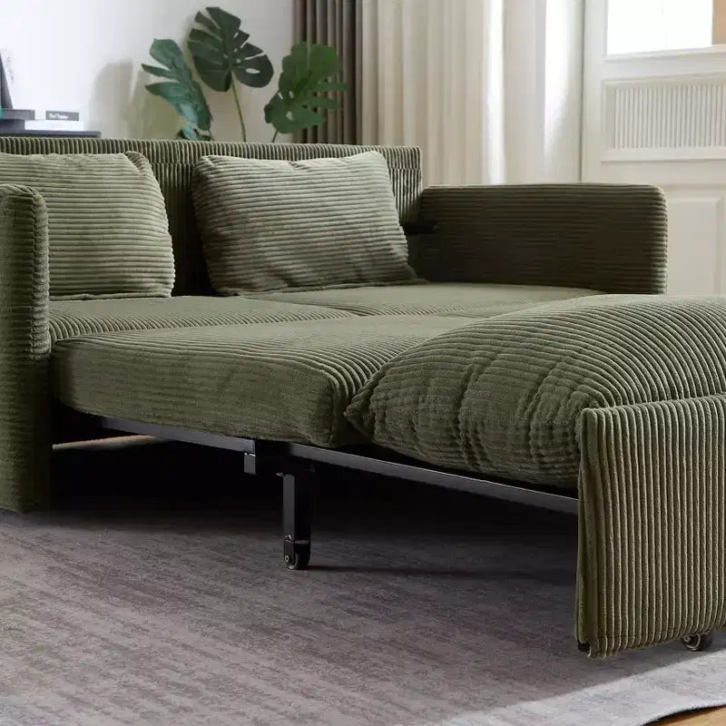 Divano letto in velluto a coste da 64.5, convertibile 3 in 1 con letto estraibile