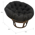 Poltrona papasan Bali in rattan da 42 pollici con cuscino in twill