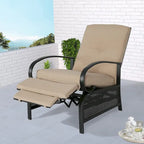 Ρυθμιζόμενη πολυθρόνα ανάκλισης για βεράντα με μαξιλάρι - 38 (D) x 26.5 (W) x 38.5 (H) INCH