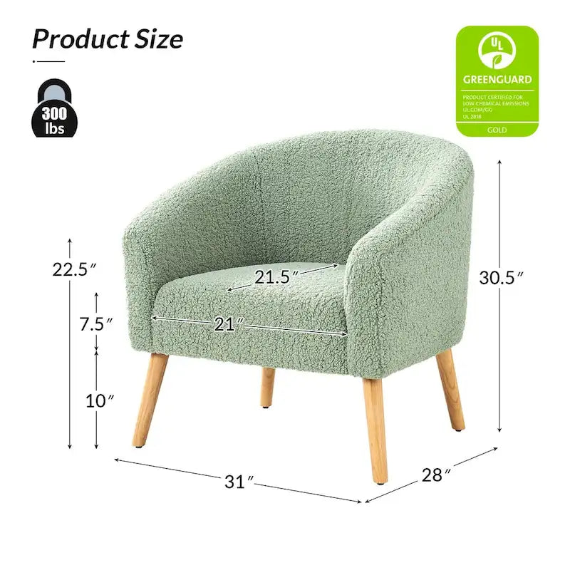 Sheila moderner Bouclé-Sessel, 30 W, mit Massivholzbeinen, 2er-Set von HULALA HOME
