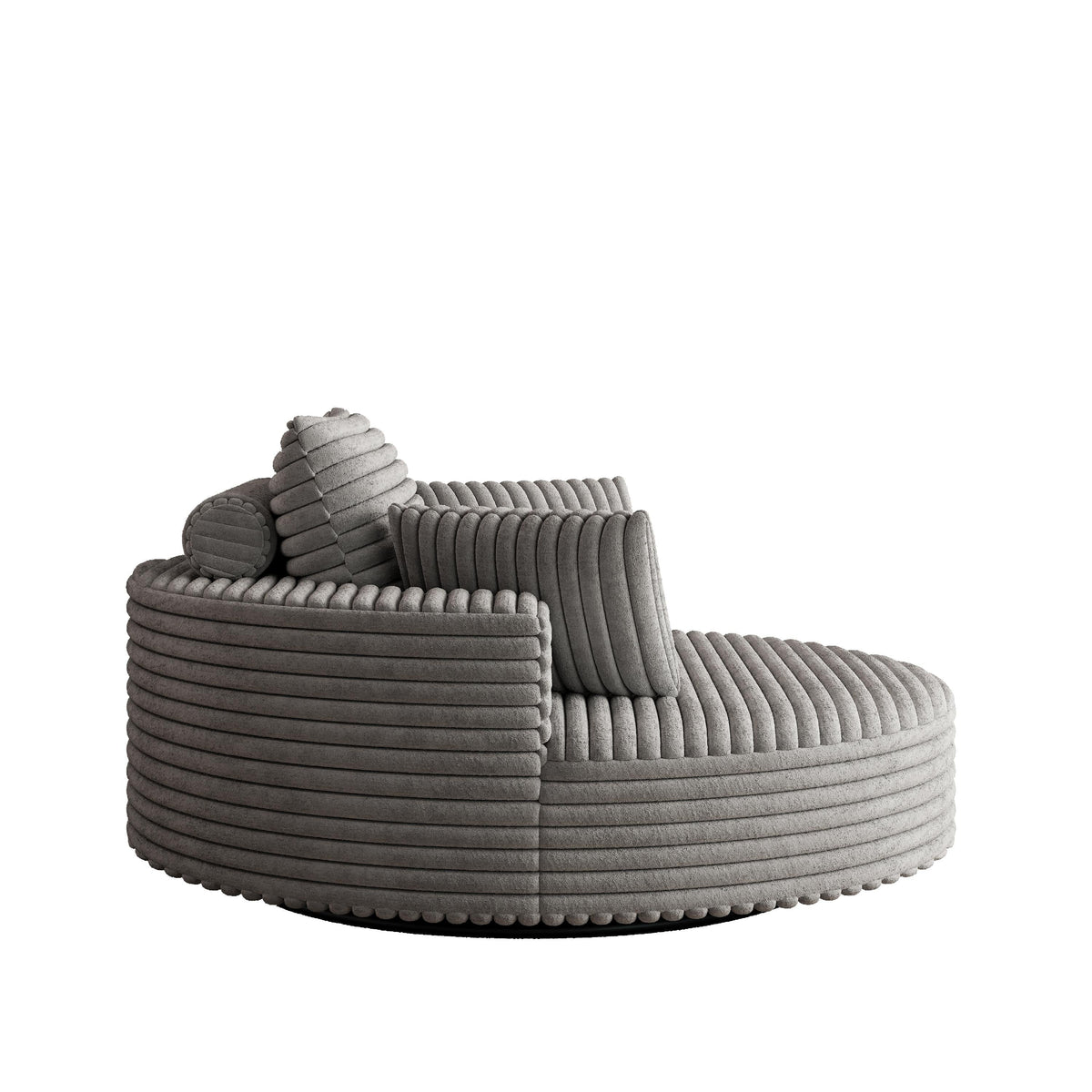 Draaifauteuil voor één persoon van corduroy, chenille en schuim