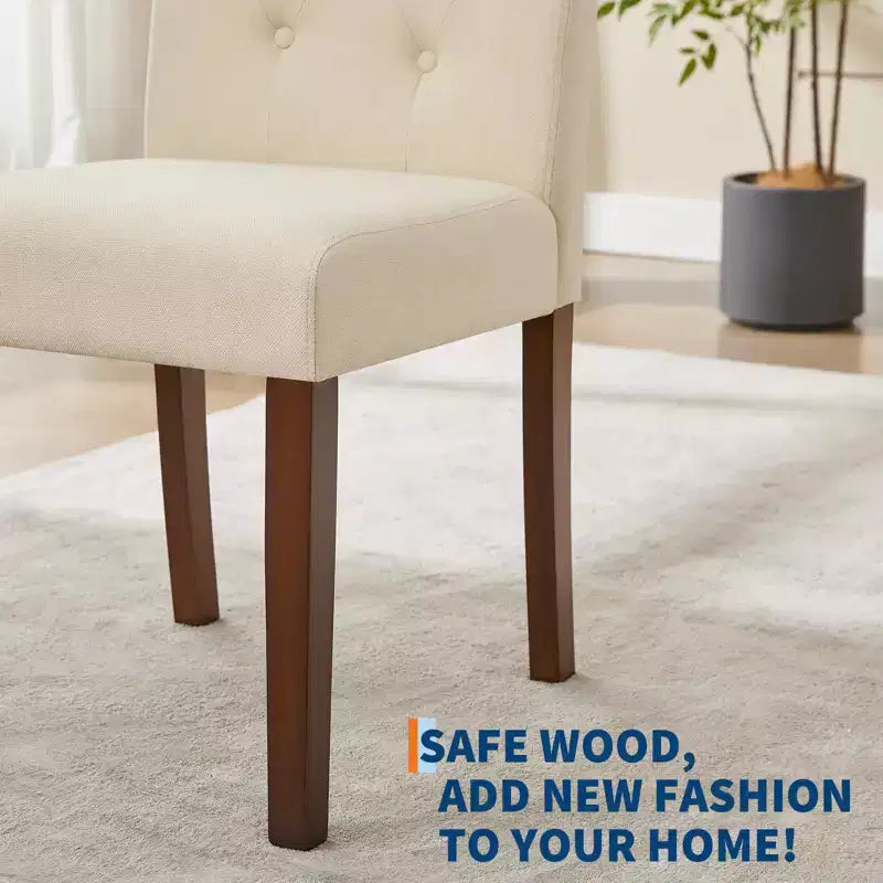 Esszimmerstühle im Parsons-Stil mit Knopfheftung, 6er- / 4er-Set - gepolsterte Küchenstühle aus Stoff mit Holzbeinen und gepolsterten Sitzflächen - Möbel für Wohnzimmer und Küche