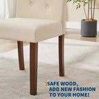 Esszimmerstühle im Parsons-Stil mit Knopfheftung, 6er- / 4er-Set - gepolsterte Küchenstühle aus Stoff mit Holzbeinen und gepolsterten Sitzflächen - Möbel für Wohnzimmer und Küche