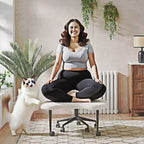 Sedia da ufficio ergonomica Pinmoco a gambe incrociate, sedia da meditazione regolabile in altezza, girevole a 360, con supporto lombare, per attività e ufficio, sedia per ADHD