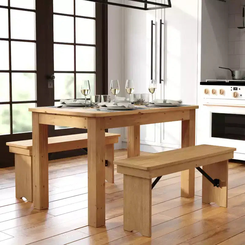 Flash Furniture rechthoekige boerderij-eettafel van massief grenenhout, 46 x 30