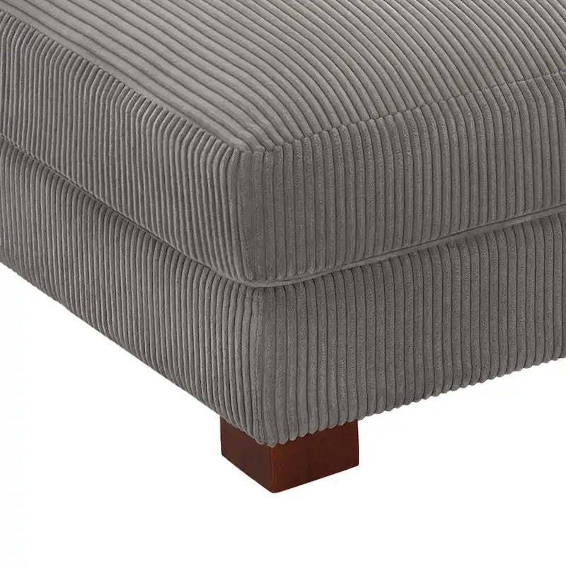 Grand pouf décoratif moderne en velours côtelé