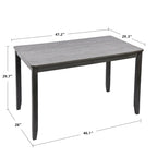 5-teiliges Esszimmer-Set aus Massivholz, 47L (1 Tisch + 4 Stühle mit Sprossenlehne)
