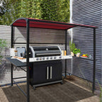 Grillpavillon mit Vordach für den Außenbereich, Stahlrahmen, 5 ft. x 8 ft.