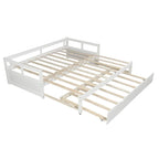 Uitschuifbaar ligbed met onderschuifbed, houten ligbed met onderschuifbed