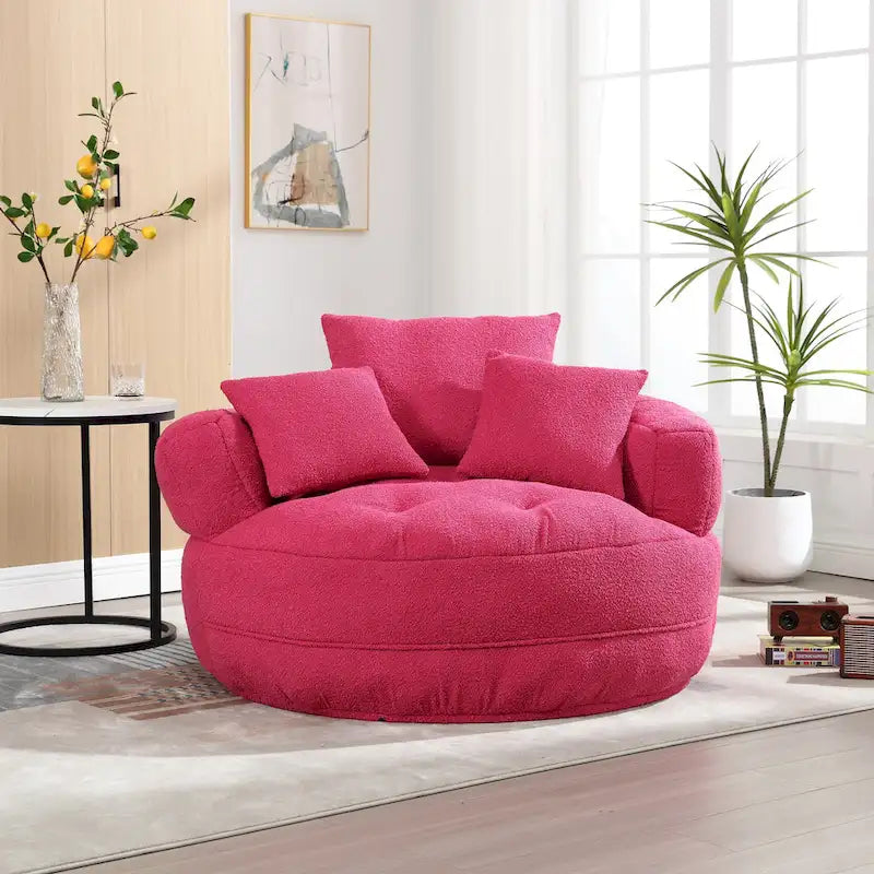 Fauteuil rond de relaxation ?C blanc/bleu/gris/jaune/orange/rouge rosé/bleu marine/vert, 1 ou 2 places