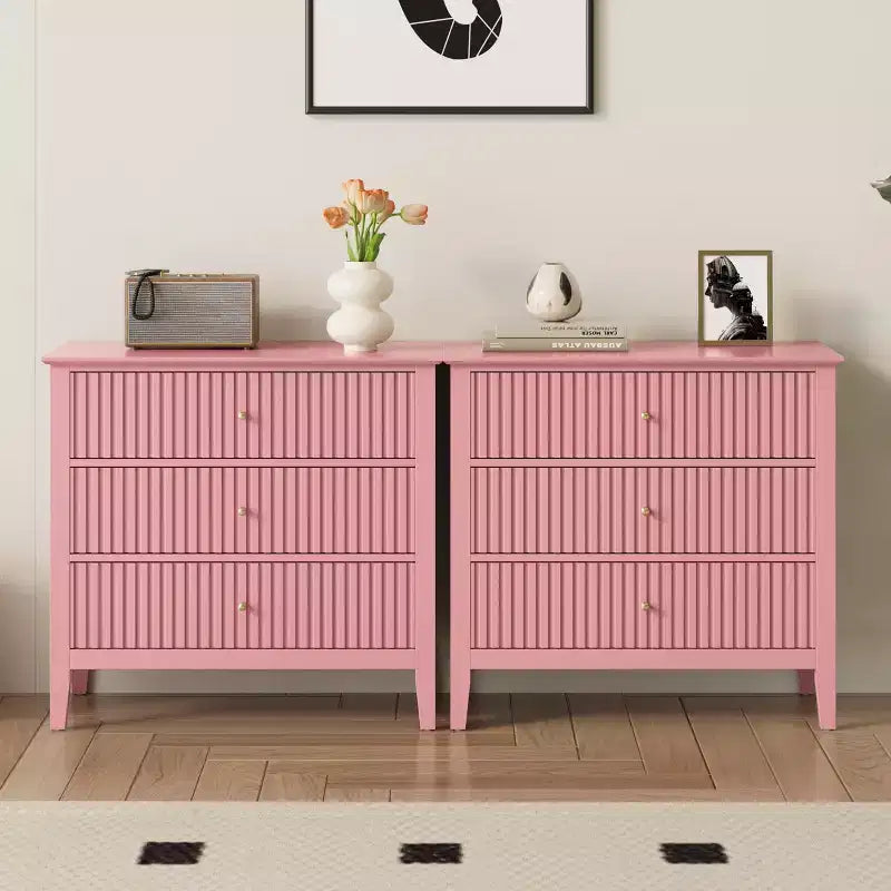 Heynemo Kommode mit 3 Schubladen, lackierter, 30 Zoll hoher Nachttisch aus Holz mit Stauraum, breite moderne Kommode mit kugelgelagerten Schienen